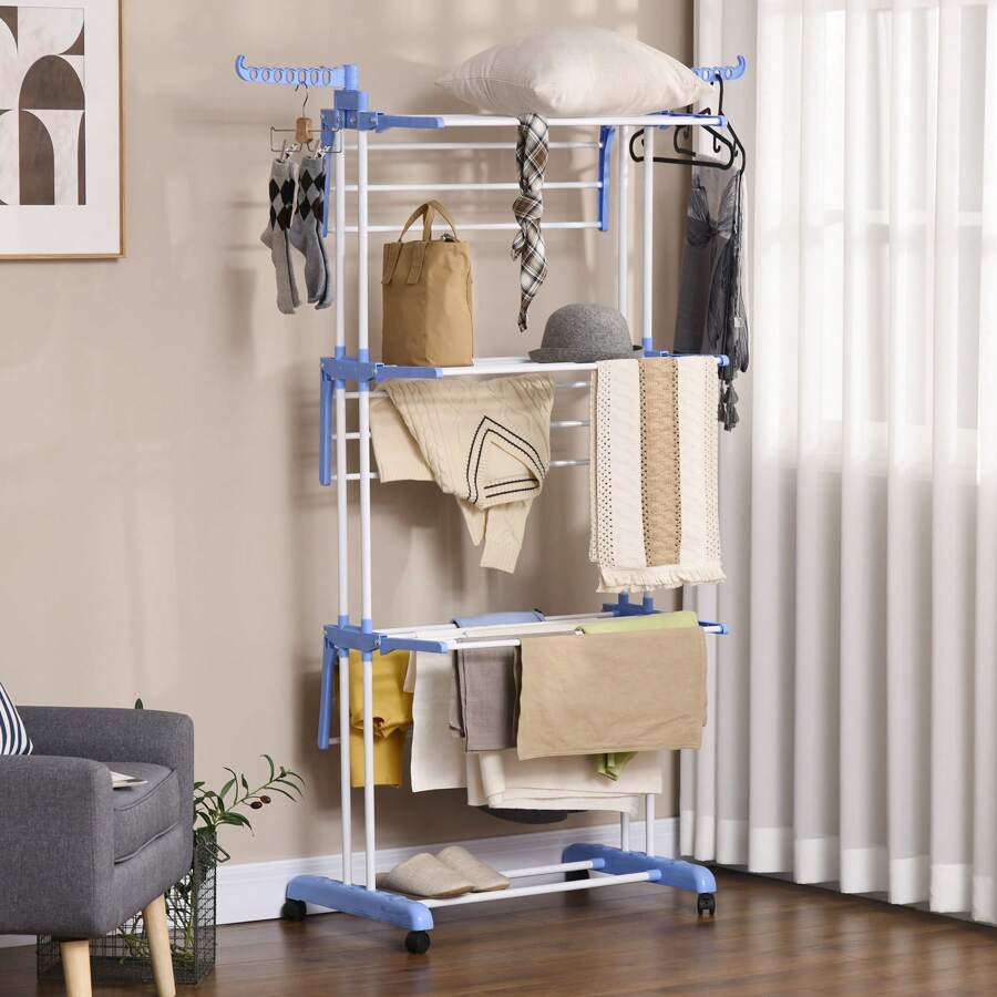 HOMCOM Telescopic Clothes Drying Racks - one-size - View 1