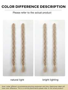 2 Pcs/Pack 30 Inches Synthetic Crochet Hair Synthetic Crochet Braid Hair Extensions For Girls Wig - Beige - View 5