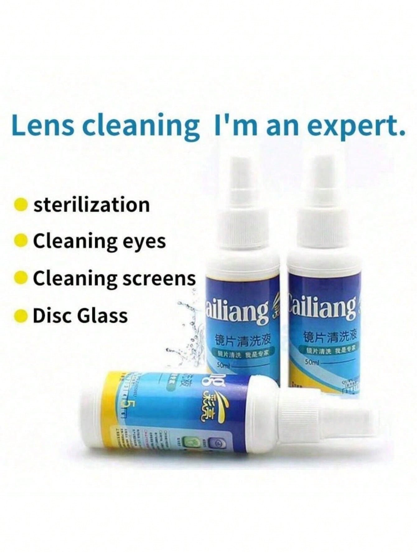 3 Bottles Of Eyeglass Cleaning Fluid, Screen Cleaning Spray, And Anti