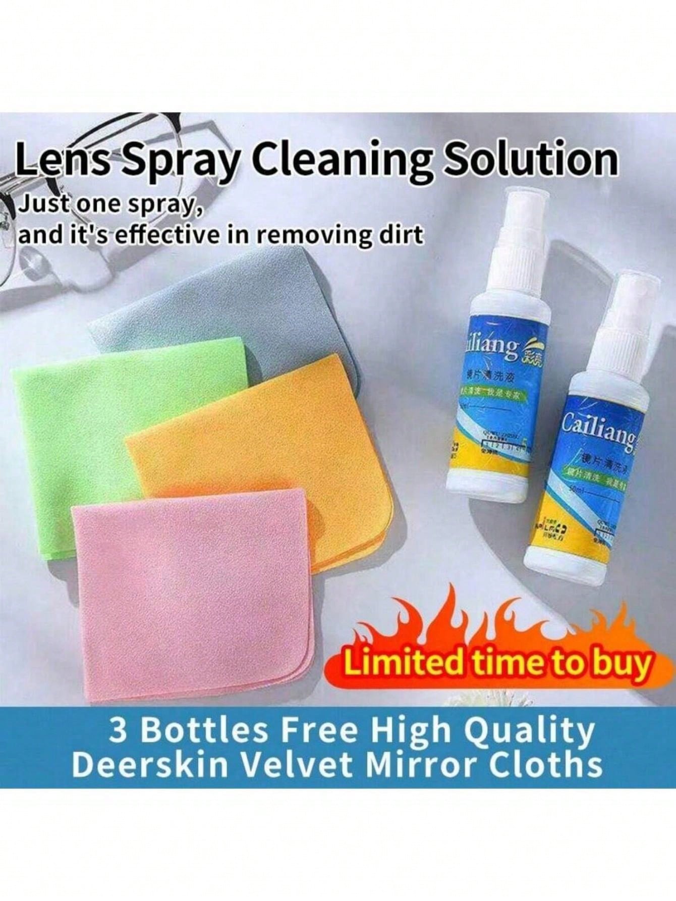 3 Bottles Of Eyeglass Cleaning Fluid, Screen Cleaning Spray, And Anti ...
