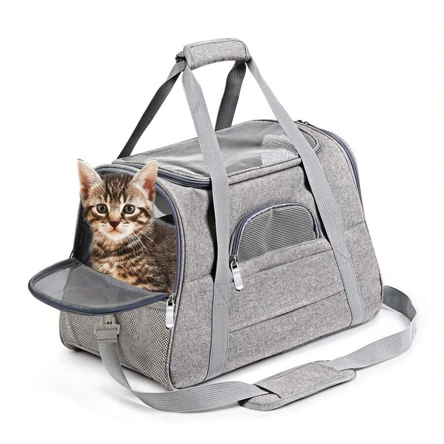 1pc Large Pet Carrier Bag, Size 52*35*23cm, Suitable For Cats, Dogs