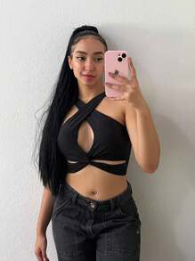 Women Tops - 黑色 - 查看 6