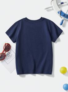 男童休闲短袖T恤，消防车印花，透气夏季