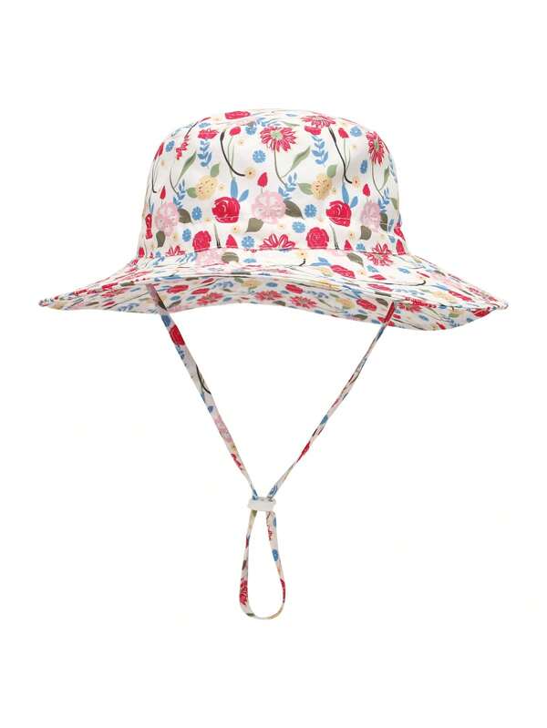 1PC Children's Summer Sun Visor Wide Brim Printed Breathable Beach Bucket Hat For Boys And Girls Outdoor Sports Buckets For Baby