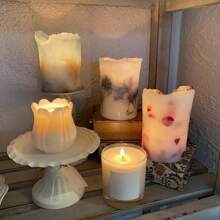 1 件 3D 树脂蜡烛模具郁金香花蜡烛模具、香薰石膏模具、肥皂模具、粘土家居装饰卡通动物树脂模具 - 白色 - 查看 4