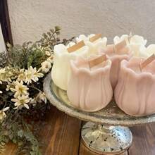 1 件 3D 树脂蜡烛模具郁金香花蜡烛模具、香薰石膏模具、肥皂模具、粘土家居装饰卡通动物树脂模具 - 白色 - 查看 5