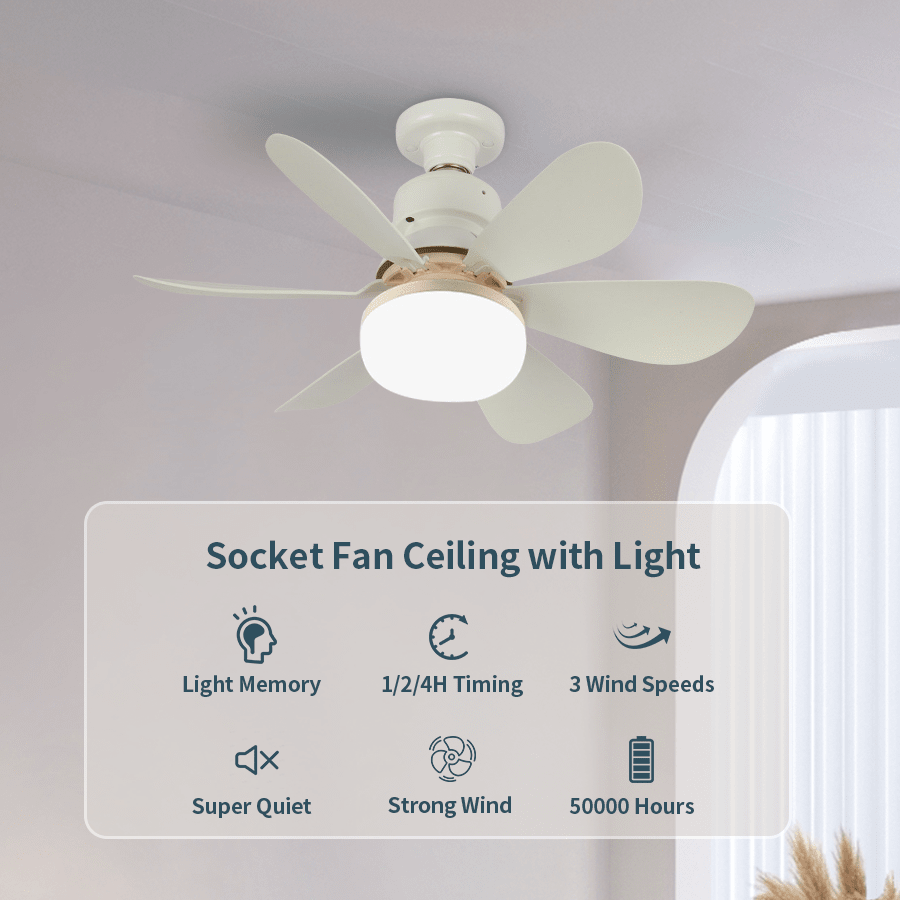 Bellhowell socket fan light 5speed deluxe led ceiling fans with