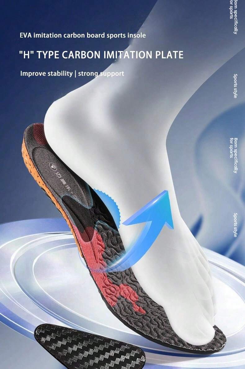 Sports Insoles Eva Shock Absorbing & Carbon Fiber Plate Design, Enhance