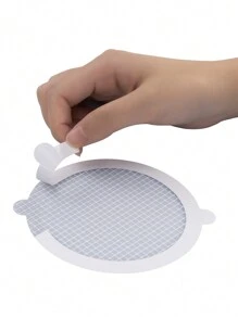 30 Tròn 90mm Giường đôi tiêu chuẩn Đôi tai Sơi thủy tinh Phòng vệ sinh Phòng tắm Tóc Chống tắc nghẽn Dùng một lần Thoát Nước Sàn Dán Cống rãnh Phòng bếp Bộ lọc Nắp Thoát Nước Tầng Cống - trắng - Xem 4