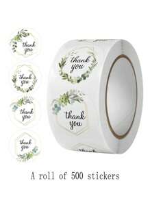 500pcs Round Flower-Shaped Thank You Stickers,Christmas