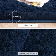Available In A Variety Of Sizes And Colors Luxury Fluffy Area Rug Modern Shag Rugs For Bedroom Living Room, Super Soft And Comfy Carpet - Navy - View 5