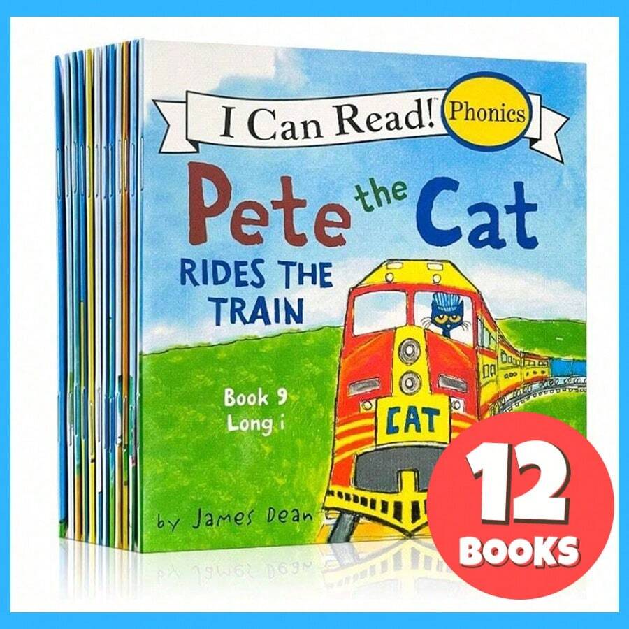 (12 Libros) Pete El Gato - Puedo Leer Libros De Imágenes De Inglés De Fonética, Cuentos Educativos De Inglés Con Imágenes Para Niños - Multicolor - Ver 1
