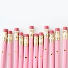 25pcs Pink Heart Mini Party Favour Pencils White Pencils Small White Pencils Games Bridal Shower Pencils Golf Pencils - Pink - View 2