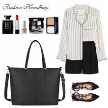 NEWHEY Women's Fashionable Large Capacity Tote Bag With Bow Decoration Crossbody Bag, Mother Day Gifts, Mom Gifts, Mommy's Essentials, Mommy Bag For Going Out, Business Casual Bag For Women, Perfect For Office, Business And Work, Work Bag Women, Ideal For Everyday Elegance & Special Occasions - Black - View 11