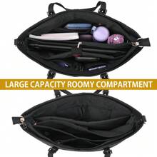 NEWHEY Women's Fashionable Large Capacity Tote Bag With Bow Decoration Crossbody Bag, Mother Day Gifts, Mom Gifts, Mommy's Essentials, Mommy Bag For Going Out, Business Casual Bag For Women, Perfect For Office, Business And Work, Work Bag Women, Ideal For Everyday Elegance & Special Occasions - Black - View 8