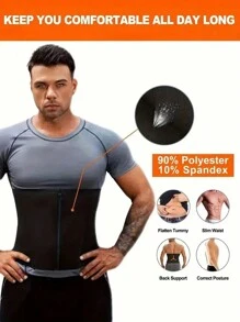 1 件男士运动束腰带、男士腰部训练腰带、压缩健身瘦身连体衣、男士腰部修剪器、桑拿腰带、锻炼腹肌腰带、腹部训练工具、运动服、塑身器、腰部锻炼腰带、腹肌训练装备、压缩胸带腰带汗带男士桑拿腰带、减肥腰部修剪器和运动腰带 - 黑色 - 查看 2