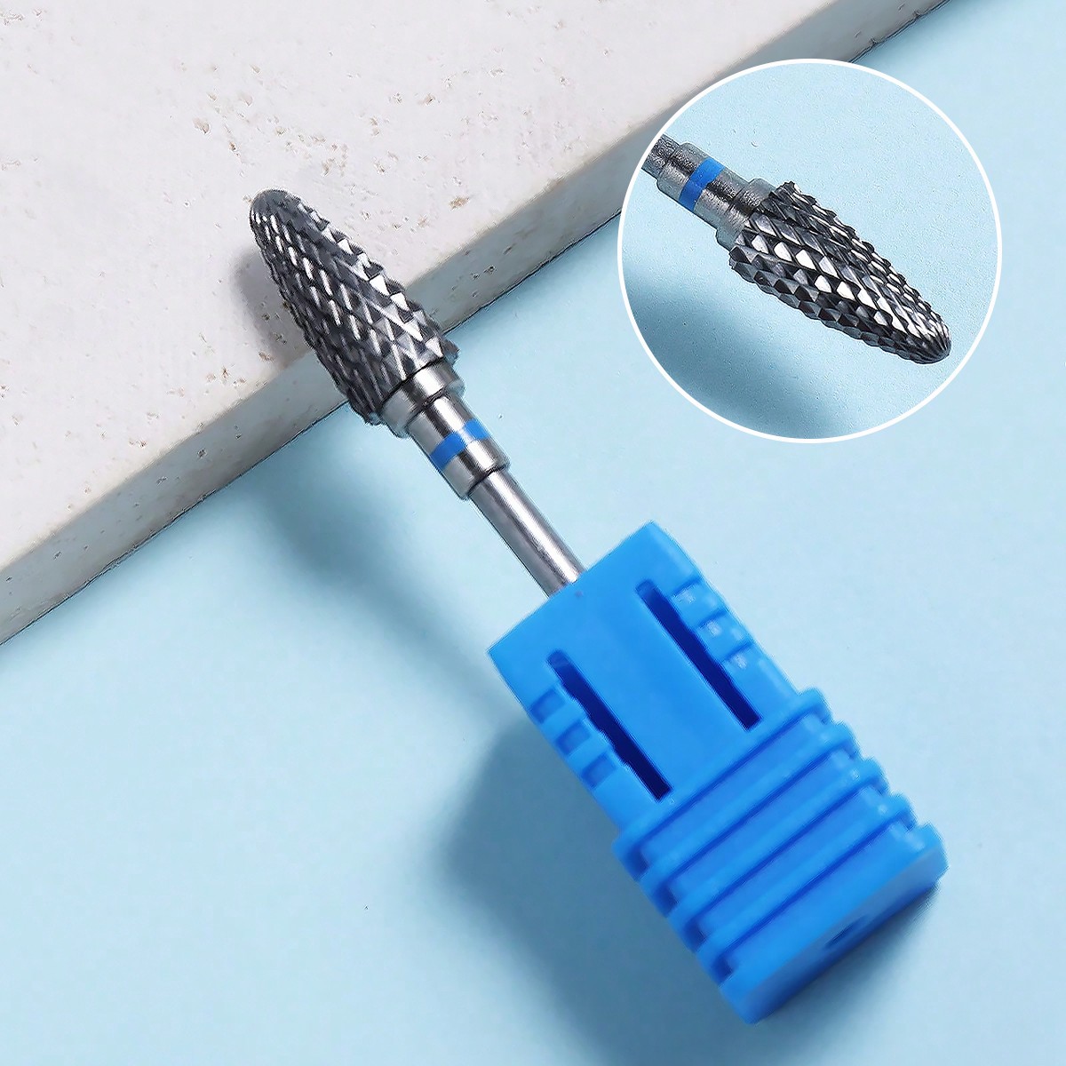 1pc Blue Nail Drill Bits Manicure Grinding Head Cuticle Burr Pedicure Remover Tools For Acrylic Gel Nails Nail Care Tungsten Steel Sanding Head