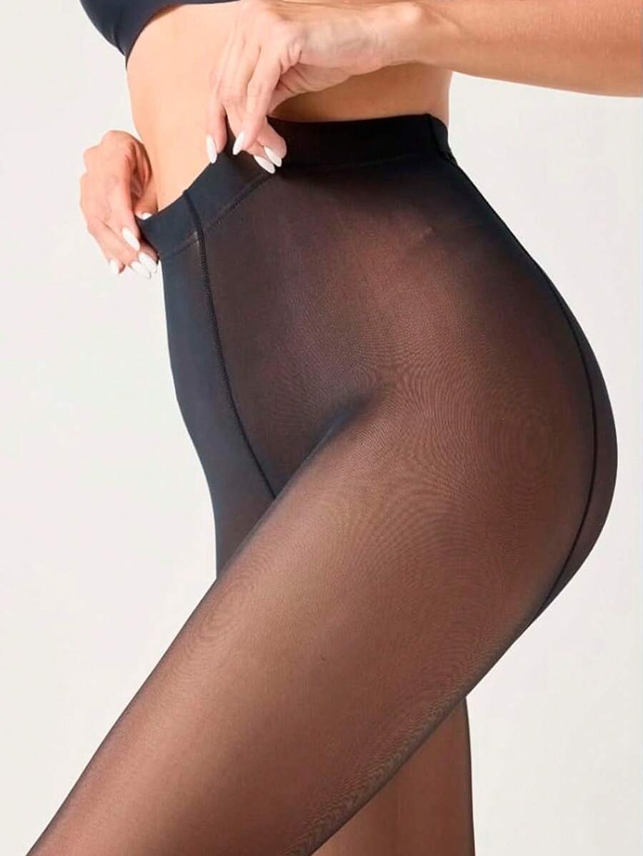 Medias aesthetic de efecto piel en diferentes tonalidades - Negro - Ver 1