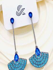 Stud Earrings - Màu xanh lam - Xem 4