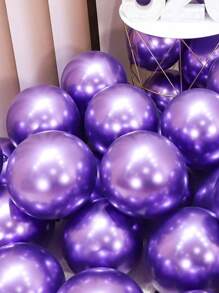 20 个乳胶气球，10 英寸金属紫色和银色装饰，适用于婚礼、生日、周年纪念、派对、圣诞节 - 彩色 - 查看 3