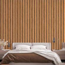Fresco Natural Wooden Slats Panelled Wallpaper - Brown - View 4