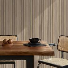 Fresco Natural Wooden Slats Panelled Wallpaper - Brown - View 1