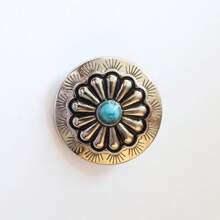 4pcs 3cm Đường kính Dát Kim loại Nút Đối với Dây tóc , DIY Phụ kiện Đối với Da Thủ công mỹ nghệ Và May vá , Phong cách Vintage - Màu xanh lam - Xem 5