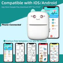 Mini Photo Pocket Printer Portable Ink-Free Thermal 57mm Sticker Trans Paper Wireless BT 200dpi Android IOS Printing Machine Back To School
