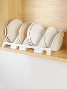 1入組廚房碗盤碟架,櫥櫃組織者,可排水,餐具儲物箱 - 白色 - 查看 6