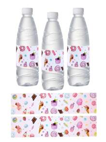 10pcs Donut Theme Bottle Labels, Party Bottle Stickers, Gifts Stickers Suitable For Birthday Party Decoration, Valentine's Day - Pink - View 4