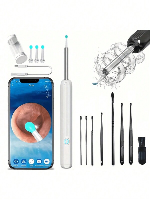 Rechargeable Earwax Removal Tool With Camera - Ear Cleaner For Kids And Adults - Earwax Remover Includes Ear Scoop And Digging Tools - 1080p Video Quality - Easy And Safe Earwax Removal