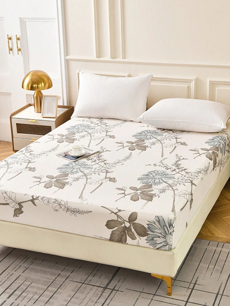 1 件多色活性印花床笠,時尚款式加厚法蘭絨多種尺寸柔軟舒適,適合家居、臥室和戶外 - 彩色 - 查看 1