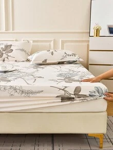 1 件多色活性印花床笠,時尚款式加厚法蘭絨多種尺寸柔軟舒適,適合家居、臥室和戶外 - 彩色 - 查看 5