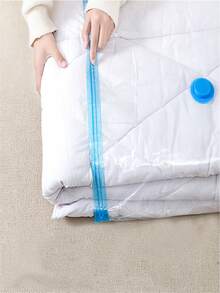 1pc Transparent Vacuum Compressed Bag For Storage Of Down Quilt, Clothing Or Other Items - White - View 6