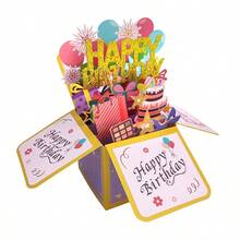 1 Miếng , 3D Bật lên Sinh nhật Thẻ Với Và Phong bì - Hoàn hảo Quà sinh nhật Cho anh ấy Hoặc Cô ấy - Vui vẻ Sinh nhật Thẻ - Nhỏ bé Làm Việc  Quân nhu - Nhiều màu - Xem 4