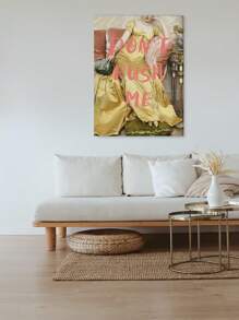 1 Miếng , Retro Cô gái Chân dung Áp phích In Phòng tắm Màu hồng Chữ cái Treo tranh In Hình ảnh Áp phích Nhà  Trang trí Bức tranh Đối với Phòng khách , Phòng ngủ , Văn phòng Trang trí tường Món quà Đối với Đối tượng Hoặc Bạn Treo tranh Bức tranh In hoa Không có khung tranh sơn dầu Bức tranh - Màu vàng - Xem 1