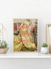 1 Miếng , Retro Cô gái Chân dung Áp phích In Phòng tắm Màu hồng Chữ cái Treo tranh In Hình ảnh Áp phích Nhà  Trang trí Bức tranh Đối với Phòng khách , Phòng ngủ , Văn phòng Trang trí tường Món quà Đối với Đối tượng Hoặc Bạn Treo tranh Bức tranh In hoa Không có khung tranh sơn dầu Bức tranh - Màu vàng - Xem 3