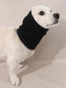 1pc Polyester Pet Headband With Elastic Ear Protection - Black - View 1