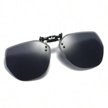 1pc New Style Foldable Clip-On Glasses With Polygon Shape, Unisex