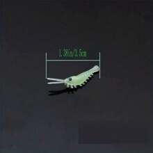 20pcs/50pcs/100pcs Fishing Soft Lures, Artificial Glow Shrimp Worms Baits, Ice Fishing Tackle For Bass Walleye Trout Crappie Night Fishing