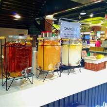 Glass Dispenser Jar With Faucet For Beverage, Juice, Lemonade, Kombucha, Home Sealing Container - Clear - View 6