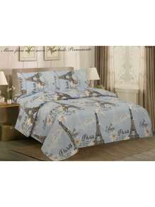 SET OF SHEETS FOR DOUBLE, QUEEN SIZE AND KING SIZE BED - Baby Blue - View 1