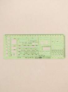1pc Dual Scale Building Template Ruler For Interior Design Drawing, Furniture Template With 1:100 And 1:200 Scale,Rulers - Clear - View 5