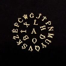 Colgante de inicial de acero inoxidable con collar de cadena en espiga a la moda para mujer - Amarillo Oro - Ver 4