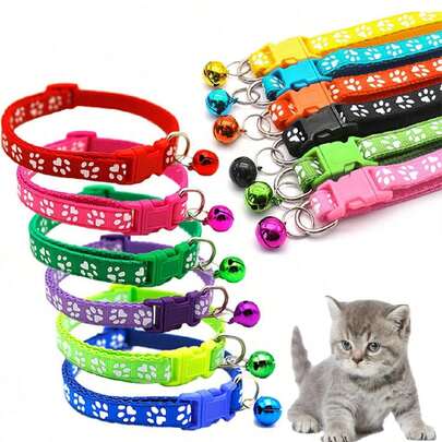 5 יחידות צבע אקראי קולר חיות מחמד מתאים ל חתולים ו כלבים קטנים
