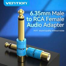 VENTION 6.35mm 公头转 RCA 母头音频适配器，RCA 转 6.35mm 1/4 英寸转换器，适用于调音台、放大器和低音炮。