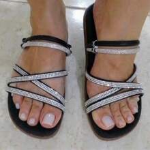 Women Flat Sandals - Black - View 2