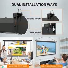 VIVOHOME 80 Inch Manual Pull Down Projector Screen | 16:9 HD Retractable Widescreen Matte | For Movie Home Theater Cinema Office Video Game [White/Black Frame]
