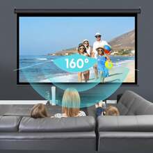 VIVOHOME 80 Inch Manual Pull Down Projector Screen | 16:9 HD Retractable Widescreen Matte | For Movie Home Theater Cinema Office Video Game [White/Black Frame]