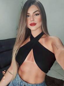 Women Tops - 黑色 - 查看 2